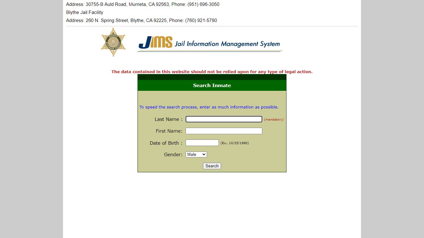 Riverside County Inmate Search - California Inmate Search